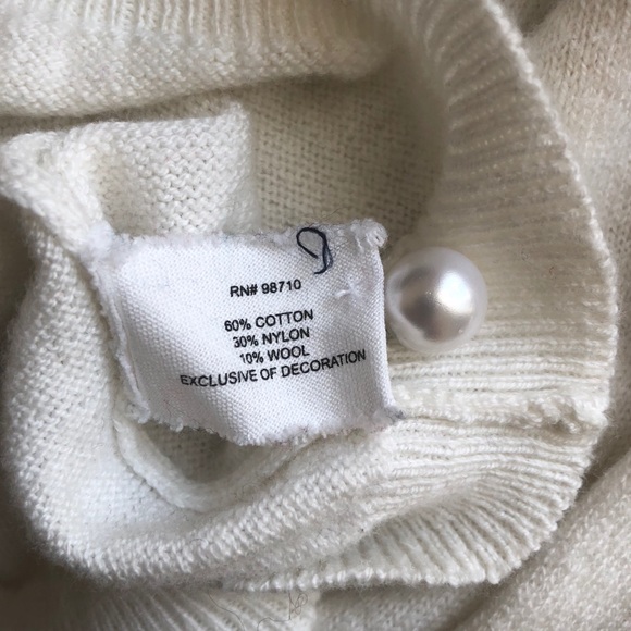 Portrait of a Flower White Sweater w/ Silver Lace - Picture 7 of 9